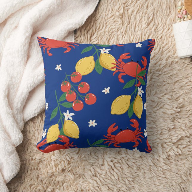 Coussin Motif Marché de Fruits de Mer Méditerranéens (4) (Couverture)