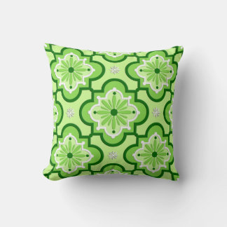 Coussin Motif marocain en tuiles - Vert citron