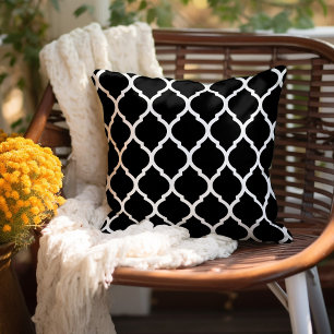 Coussin Motif marocain noir et blanc