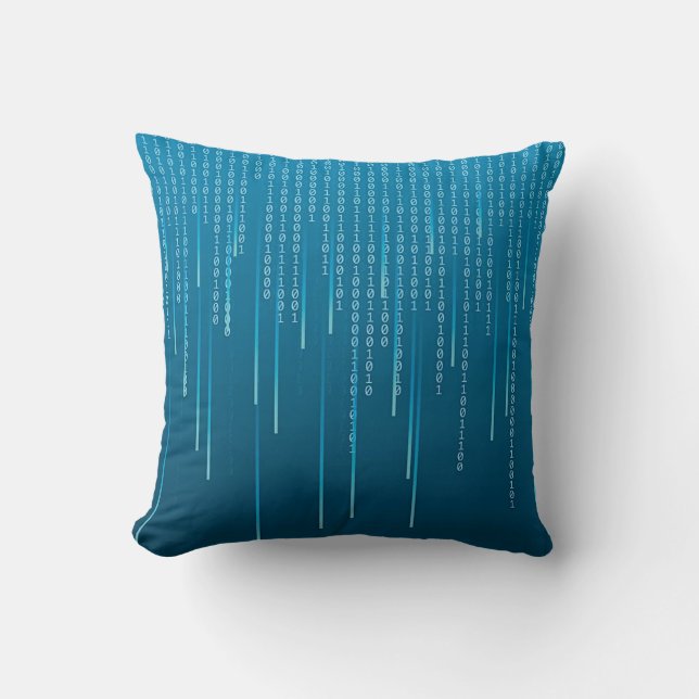 Coussin Motif matriciel en bleu (Recto)