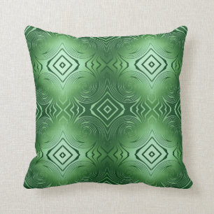 Coussin motif métallique abstrait de turquoise de fractal