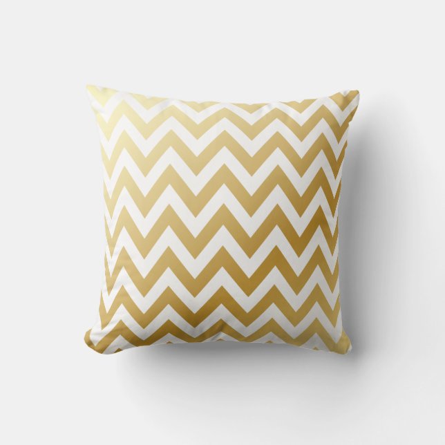 Coussin Motif métallique brillant de rayure de zigzag de (Recto)