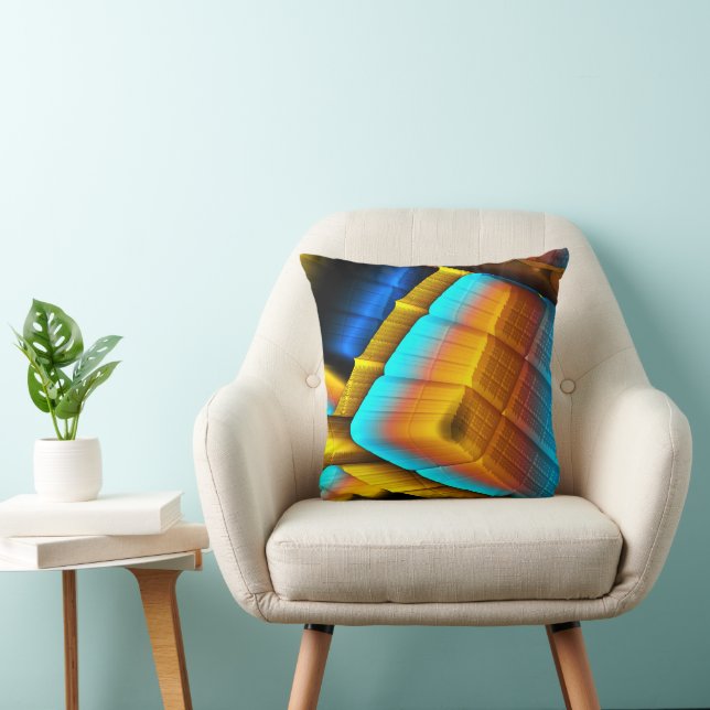 Coussin Motif métallisé bleu-or 33 (Chaise)