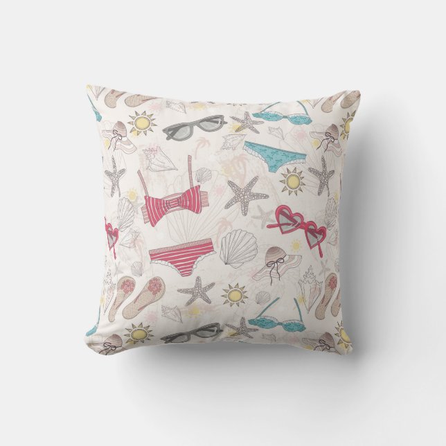 Coussin Motif mignon d'abrégé sur été (Recto)