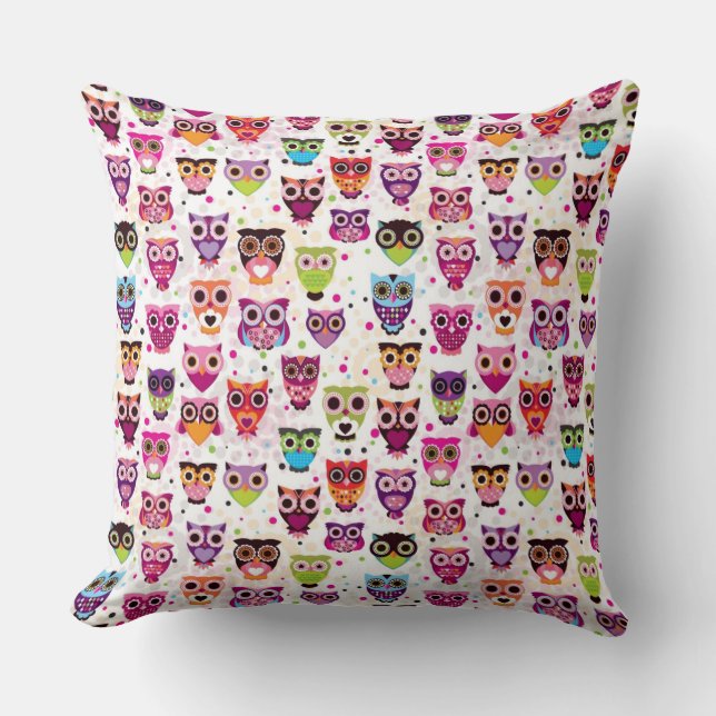 Coussin Motif mignon d'arrière - plan de hibou pour des (Recto)