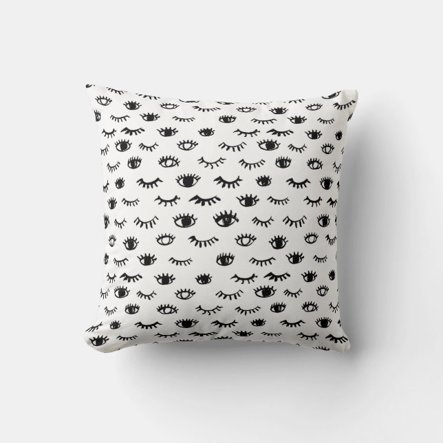 Coussin Motif mignon de cil de griffonnage (Recto)