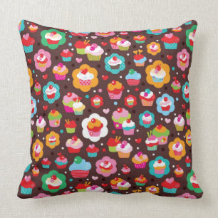 Coussin Motif mignon de gâteau de tasse