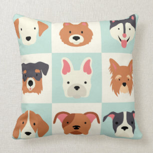 Coussin Motif mignon de race de chiens