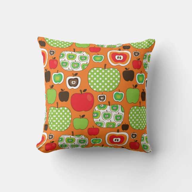 Coussin Motif mignon d'illustration de pomme (Recto)