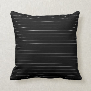 Coussin Motif mince noir et blanc subtil de rayures
