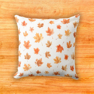 Coussin Motif minimaliste de feuilles d'érable en aquarell