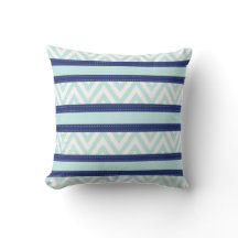 Motif Mint Blue & Navy Stripes Chevron
