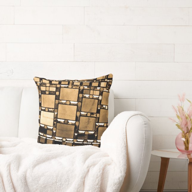 Coussin Motif miroir géométrique Sepia (Canapé)
