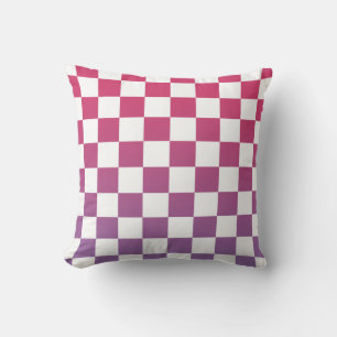 Coussin Motif moderne À damiers rose à violet