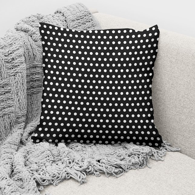 Coussin Motif moderne à pois noir et blanc (Créateur téléchargé)