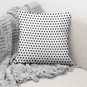 Coussin Motif moderne à pois noir et blanc