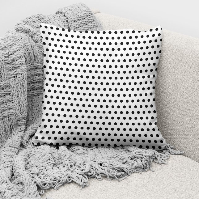 Coussin Motif moderne à pois noir et blanc (Créateur téléchargé)