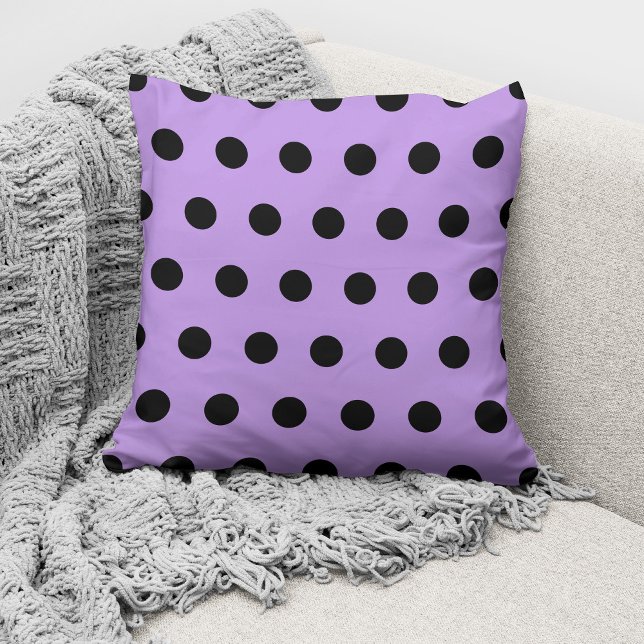 Coussin Motif moderne à pois violets et noirs (Créateur téléchargé)