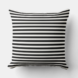 Coussin Motif moderne à rayures noires et blanches d'un de