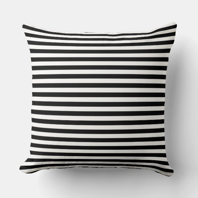 Coussin Motif moderne à rayures noires et blanches d'un de (Recto)