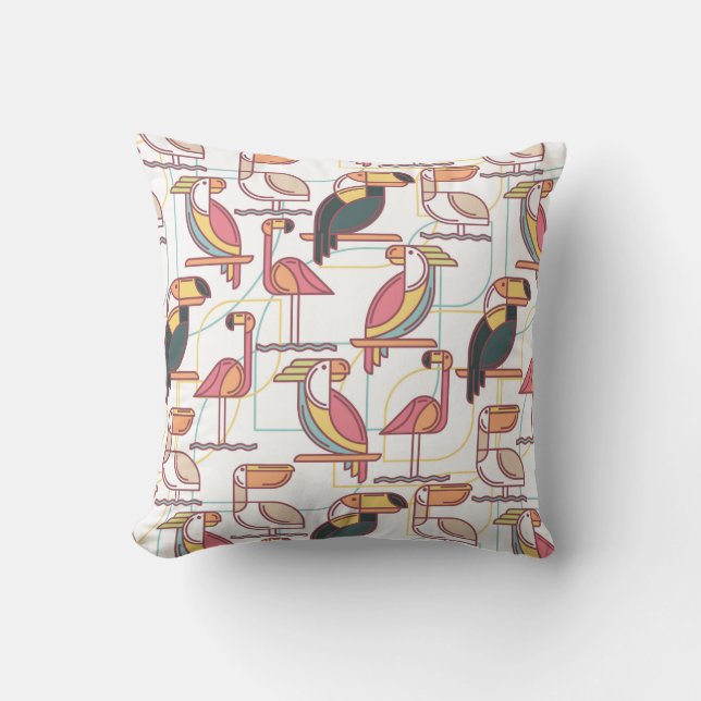Coussin Motif moderne avec les oiseaux tropicaux (Recto)