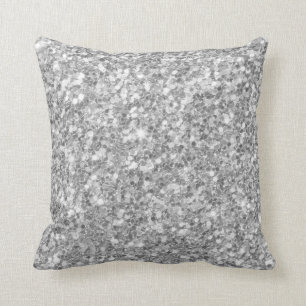Coussin Motif moderne blanc et gris argenté
