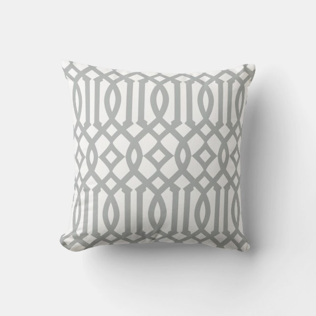 Coussin Motif moderne blanc et gris clair (Recto)