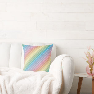 Coussin Motif moderne coloré arc-en-ciel rayures