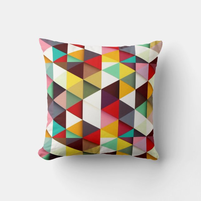 Coussin Motif moderne coloré de triangle (Recto)