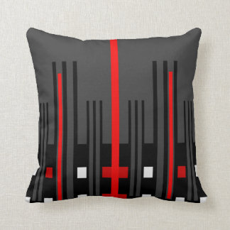 Coussin Motif moderne Coussin-Maison-Rouge/gris/noir/blanc