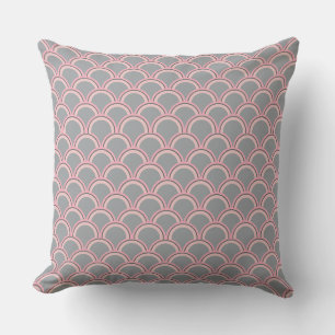 Coussin Motif moderne de coquillage rose et gris