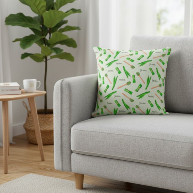 Coussin Motif Moderne de Feuille de Pandan (Créateur téléchargé)