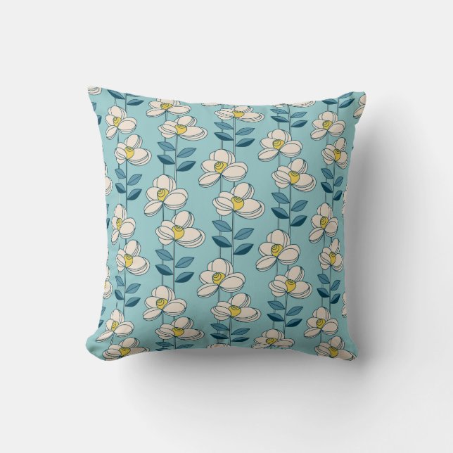 Coussin Motif moderne de feuille florale de la moitié du (Recto)