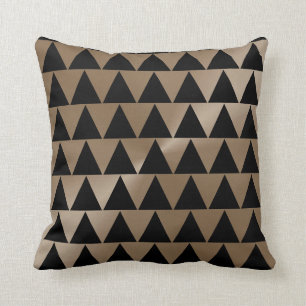 Coussin Motif moderne de Taupe et de noir