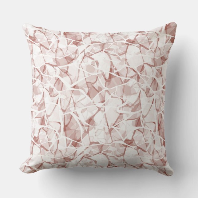 Coussin motif moderne élégant abstrait beige blanc    (Recto)