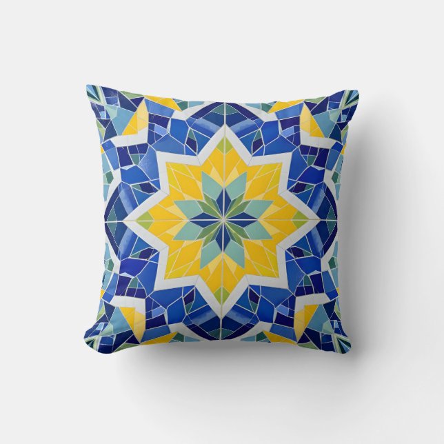 Coussin Motif moderne en mosaïque étoile (Recto)