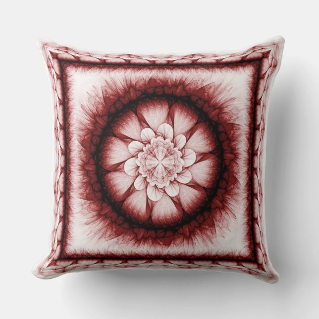 Coussin Motif moderne floral rouge (Recto)
