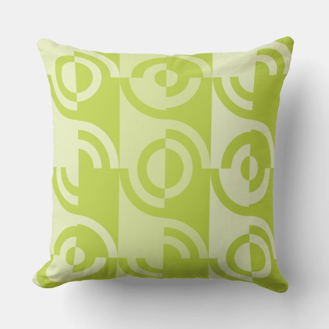 Coussin Motif moderne Fragments circulaires de chaux vert (Recto)