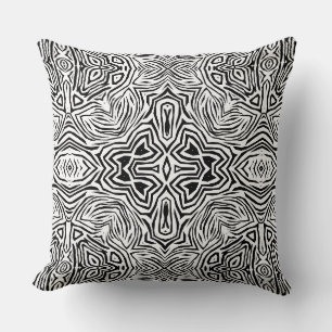 Coussin Motif moderne géométrique abstrait noir et blanc