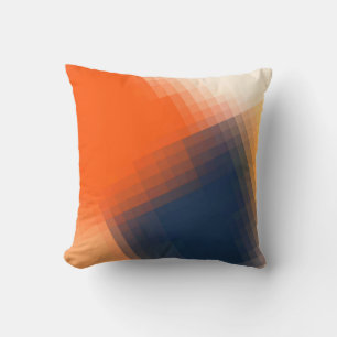 Coussin Motif moderne moderne orange bleu jaune tendance