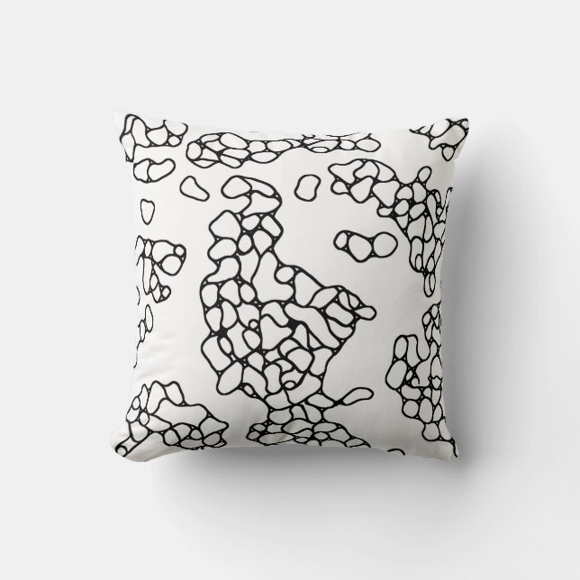 Coussin Motif moderne noir et blanc (Recto)