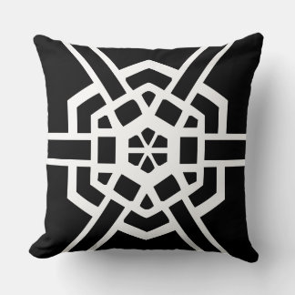 Coussin motif moderne noir et blanc