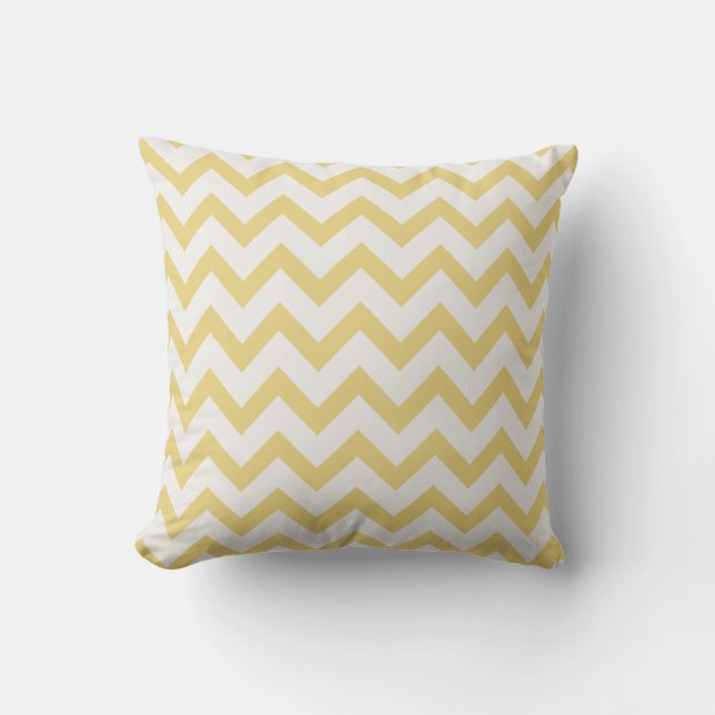 Coussin Motif moderne pastel jaune et blanc chevron (Recto)