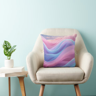 Coussin Motif moderne rose bleu et violet oneux