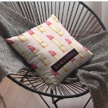 Coussin Motif moderne rose et rouge rouge rouge Fille avec<br><div class="desc">Motif moderne rose et rouge rouge rouge Fille avec nom</div>