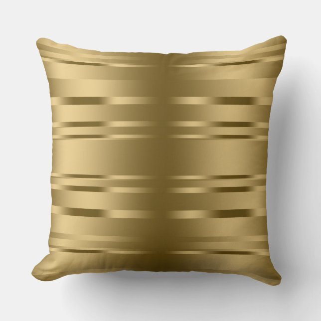 Coussin Motif moderne Shiny Gold Stripes (Recto)