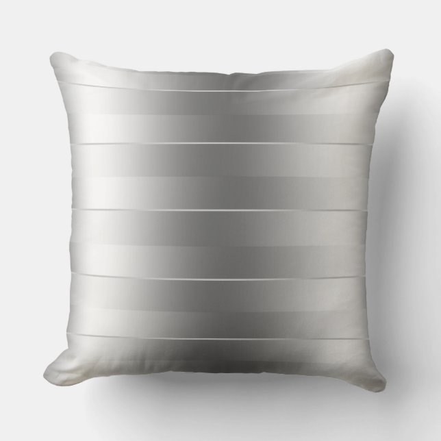 Coussin Motif moderne Silver Stripes (Recto)