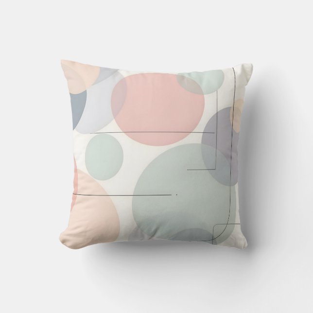 Coussin Motif moelleux Pastel Circle.Extérieur moderne (Recto)