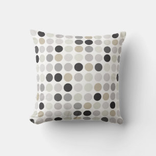 Coussin Motif monogramme moderne à pois noir et blanc