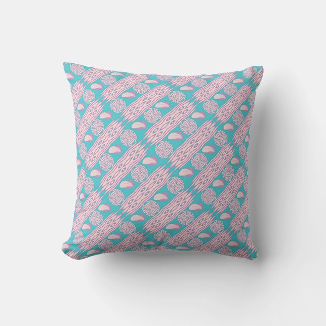 Coussin motif moral de plumes de style de boho (Recto)